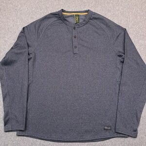 Marsh Wear Henley Long Sleeve Shirt Mens Large Blue Pullover Performance Fishing